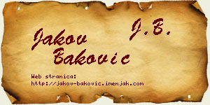 Jakov Baković vizit kartica